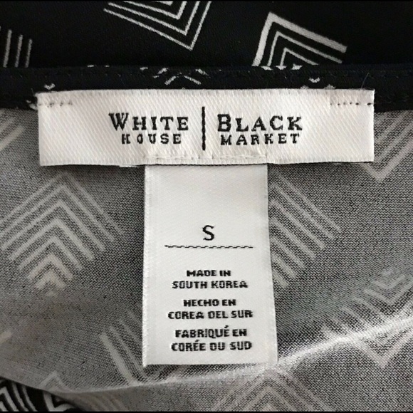 WHBM Dress A-Line Geometric V-Neck Stretch - Picture 5 of 7